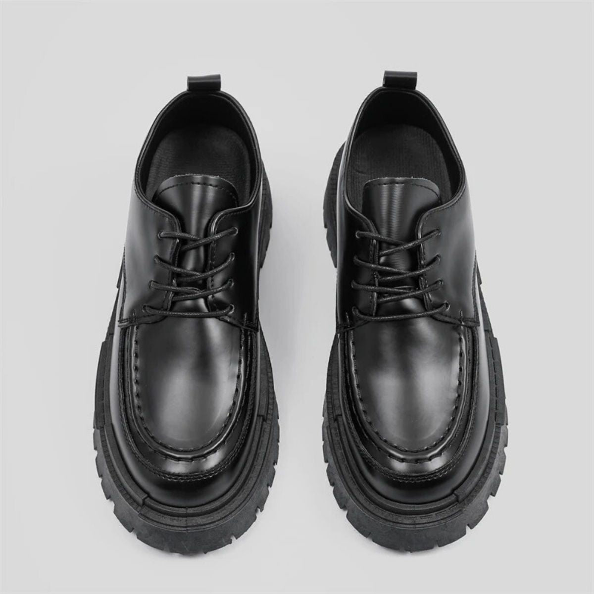Black Tactical Lace Up Leather Dress Shoes