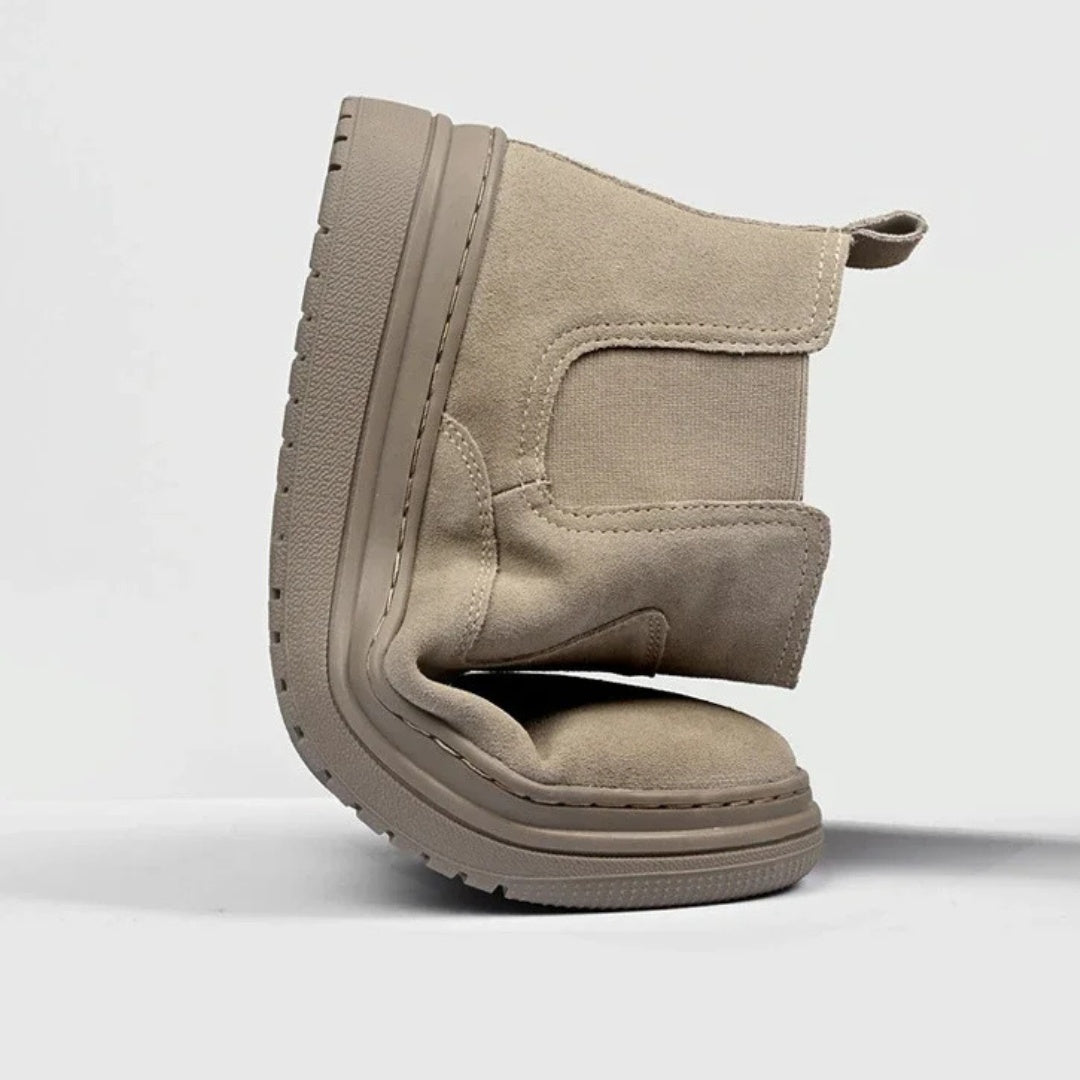 Suede Smart-Casual Leather Slip-On Chelsea Winter Boots