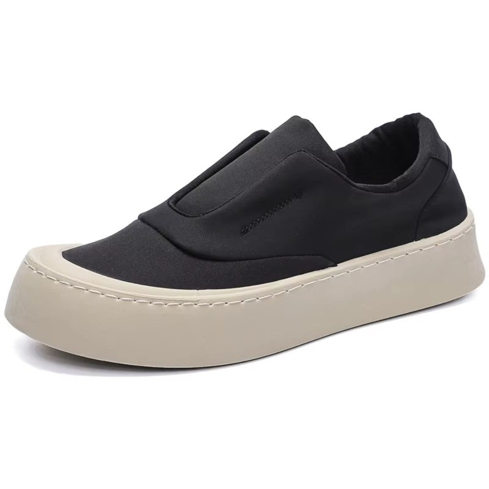 Nylon Panel Slip-On Platform Sneakers