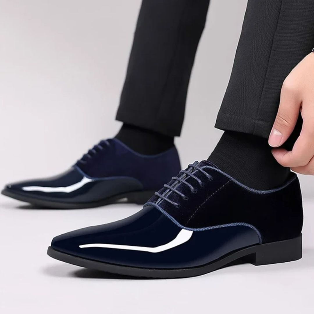 Polished Suede Leather Oxford Shoes
