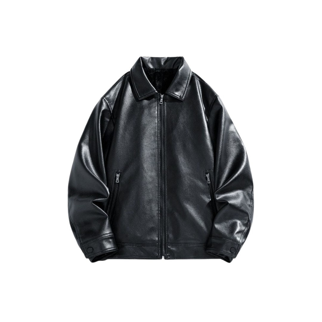 Faux Leather Zip Jacket