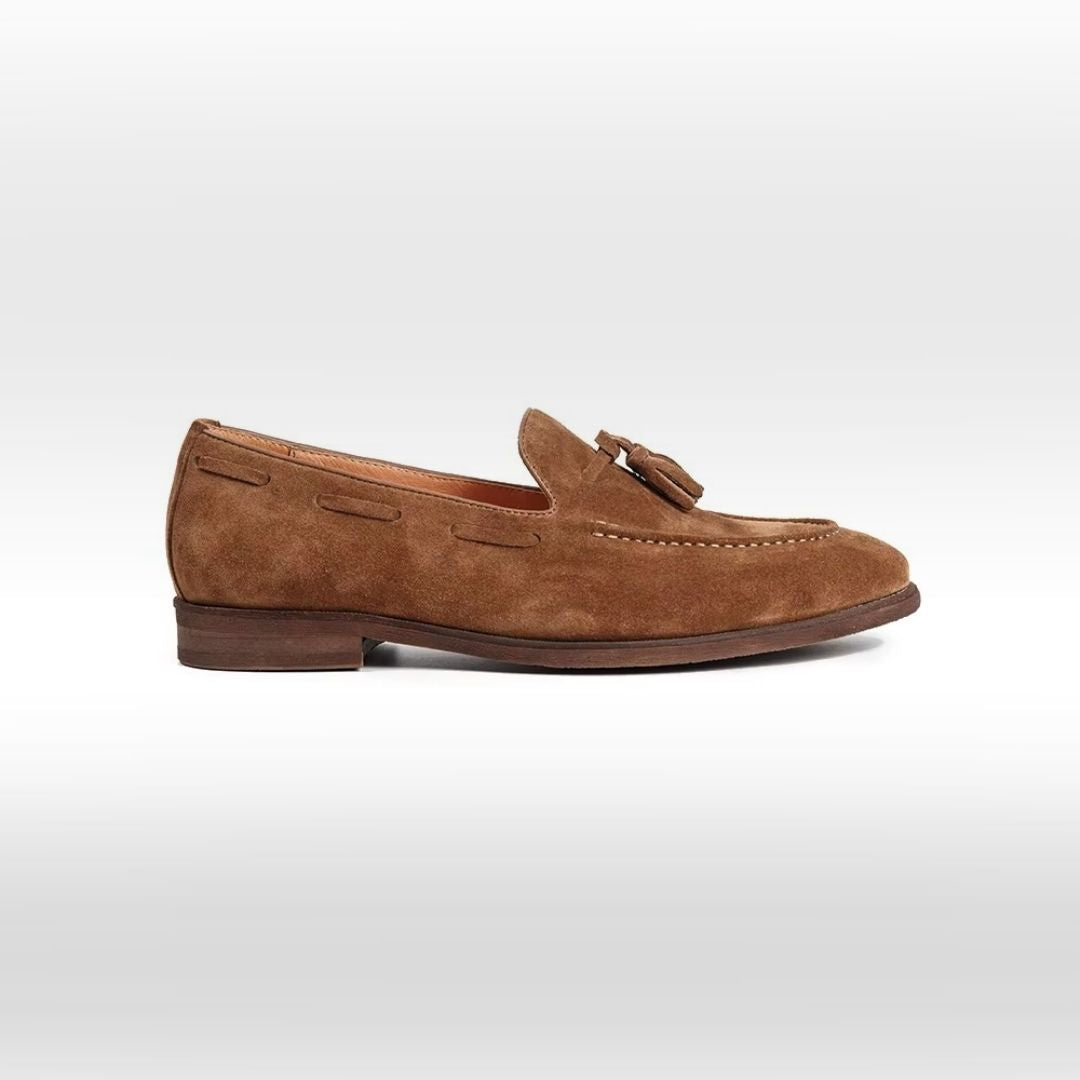 Suede Tassel Loafers with Leather Lining