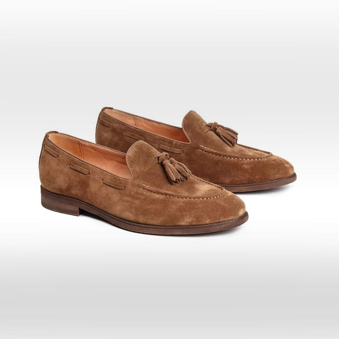 Suede Tassel Loafers with Leather Lining