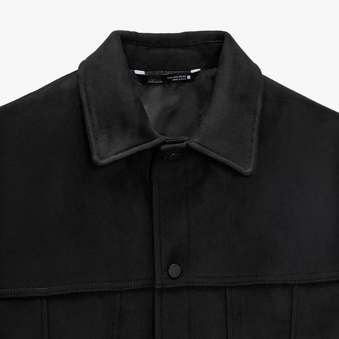 Faux Suede Lapel Jacket