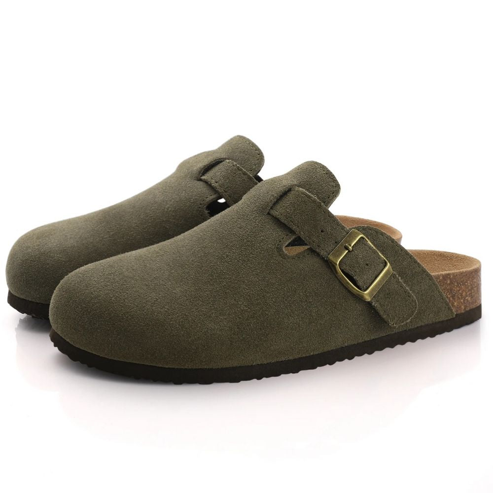 Suede Buckle Strap Sandals