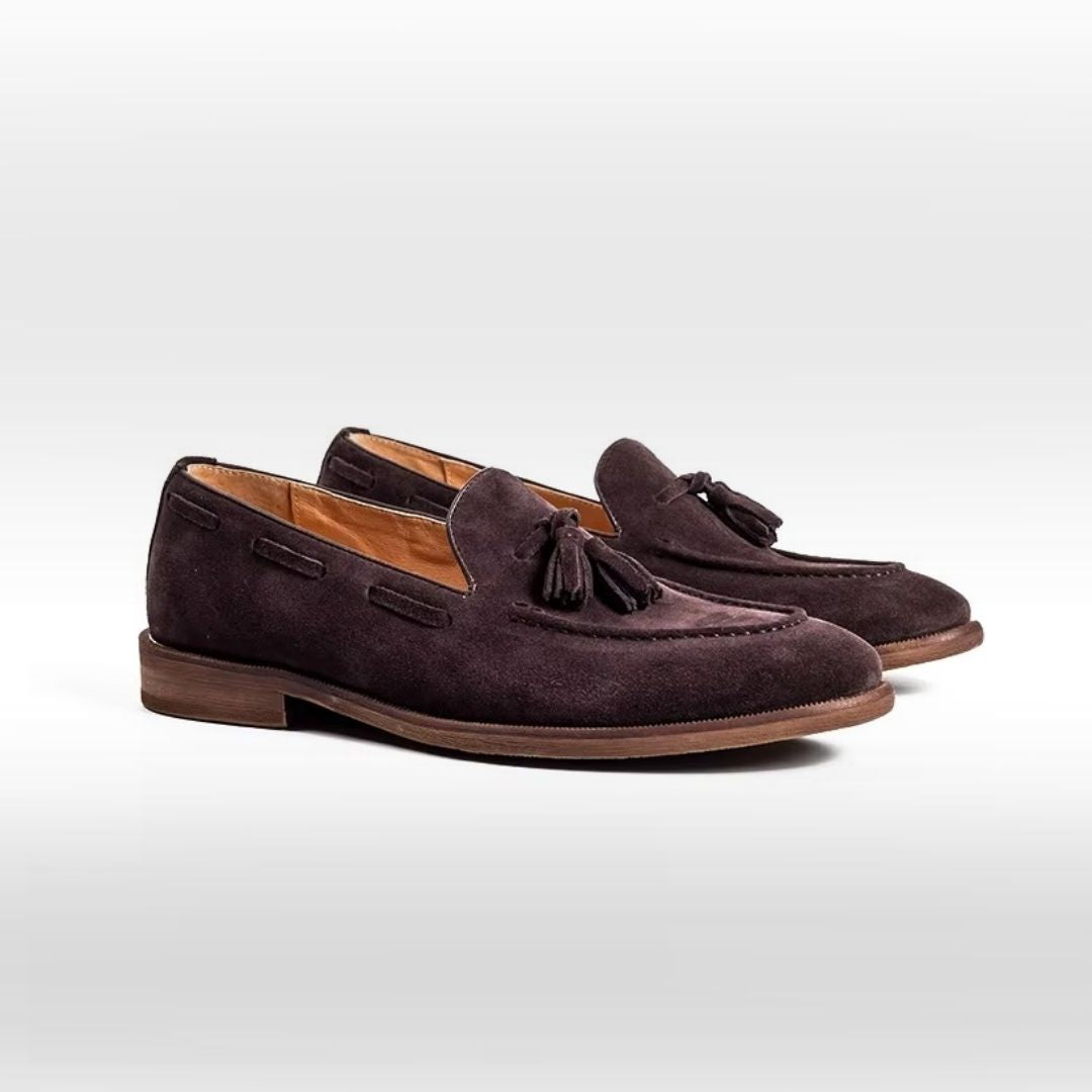 Suede Tassel Loafers with Leather Lining