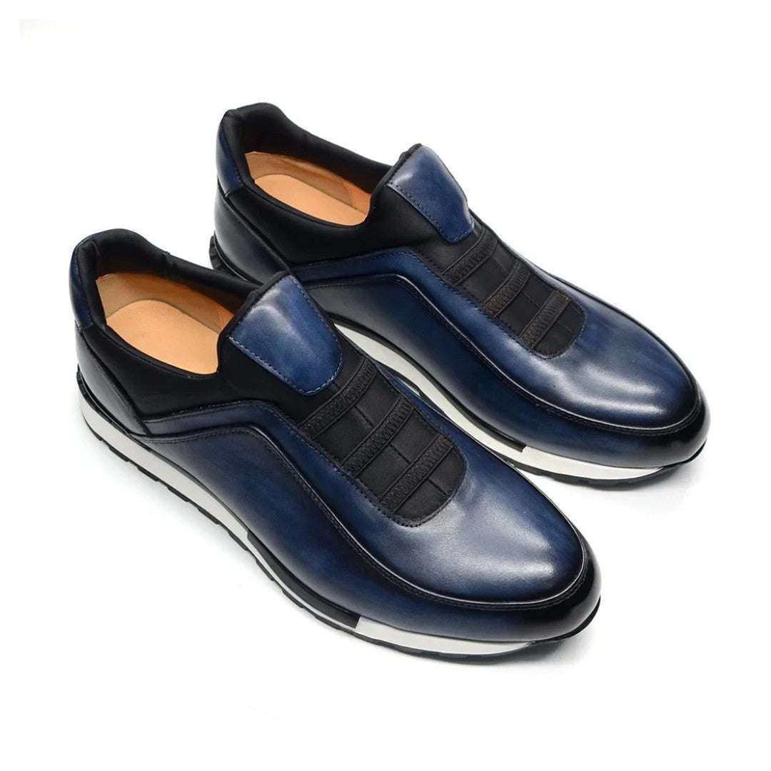 Polished Leather Slip-On Runners