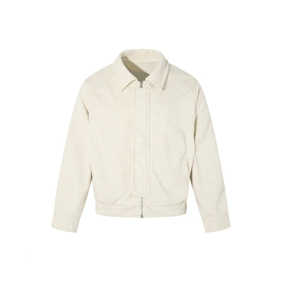 Minimalist Sport Jacket with Hidden Zip-Up and Relaxed Fit