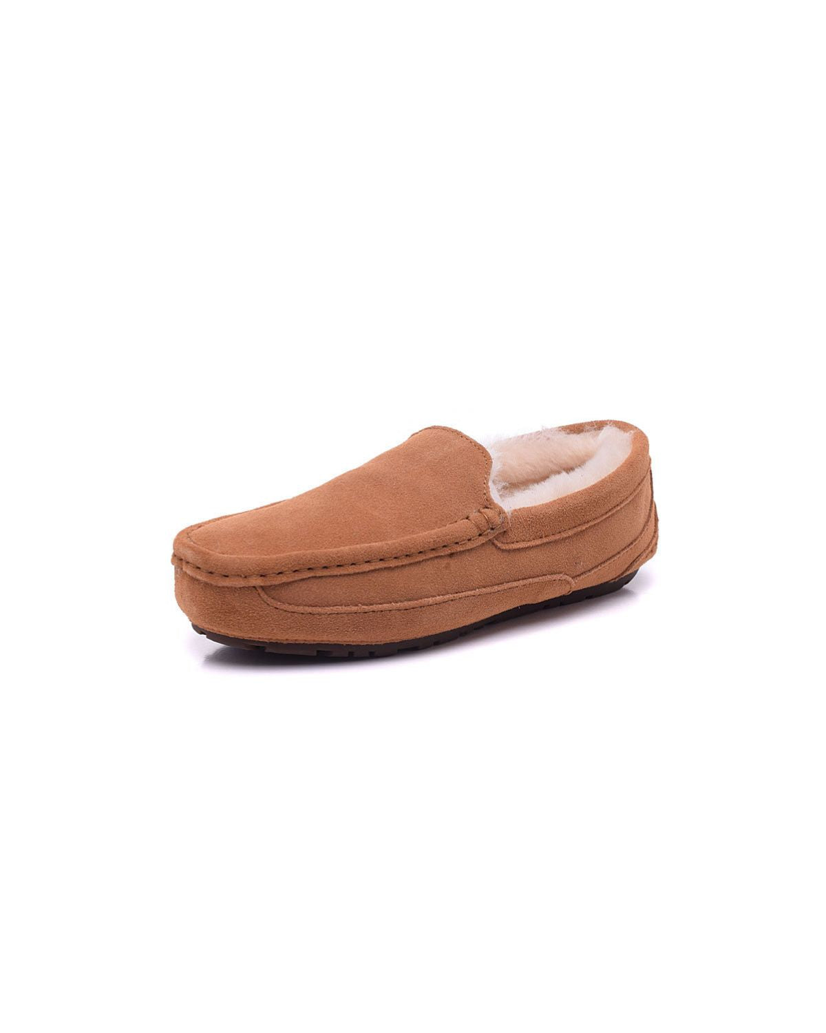 Soft Suede Moccasin Mules with Faux Fur Lining