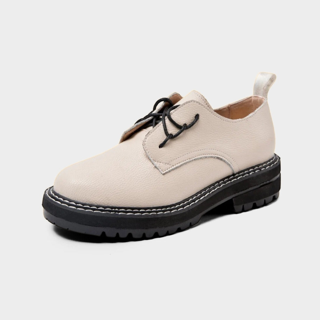 Leather Lace-Up Derby Shoes with Chunky Sole