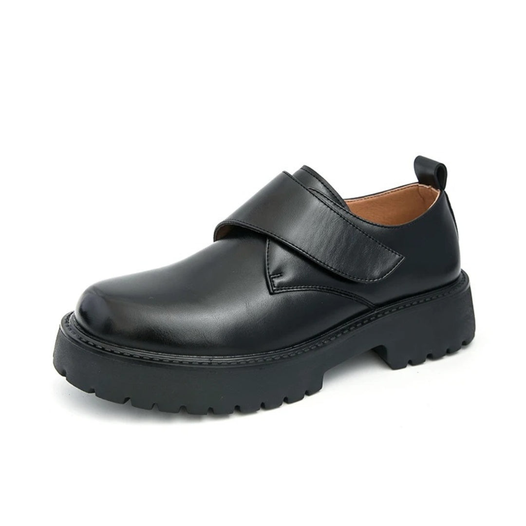 Chunky Platform Hook and Loop Strap Oxford Shoes