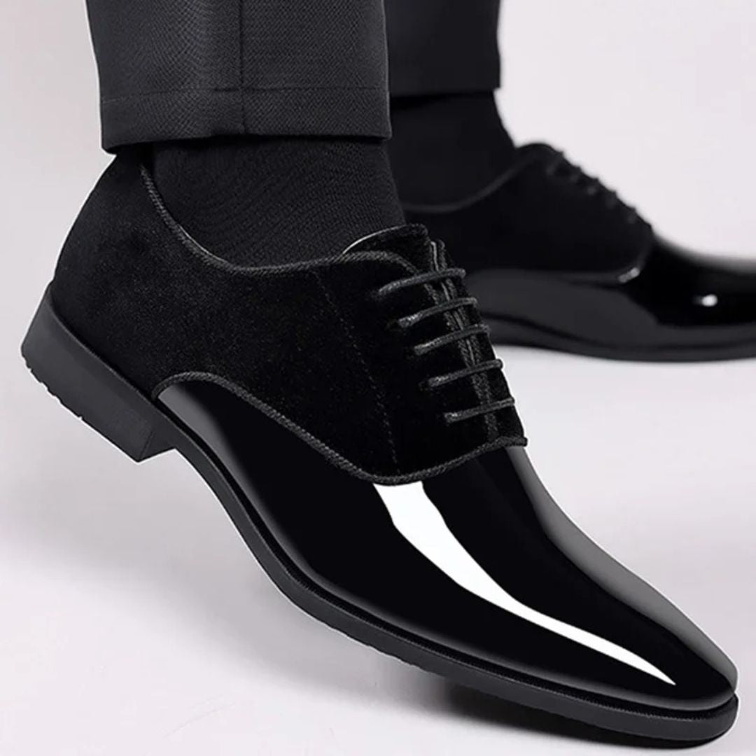 Polished Suede Leather Oxford Shoes