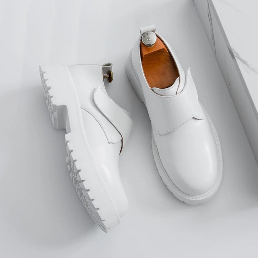 Chunky Platform Hook and Loop Strap Oxford Shoes