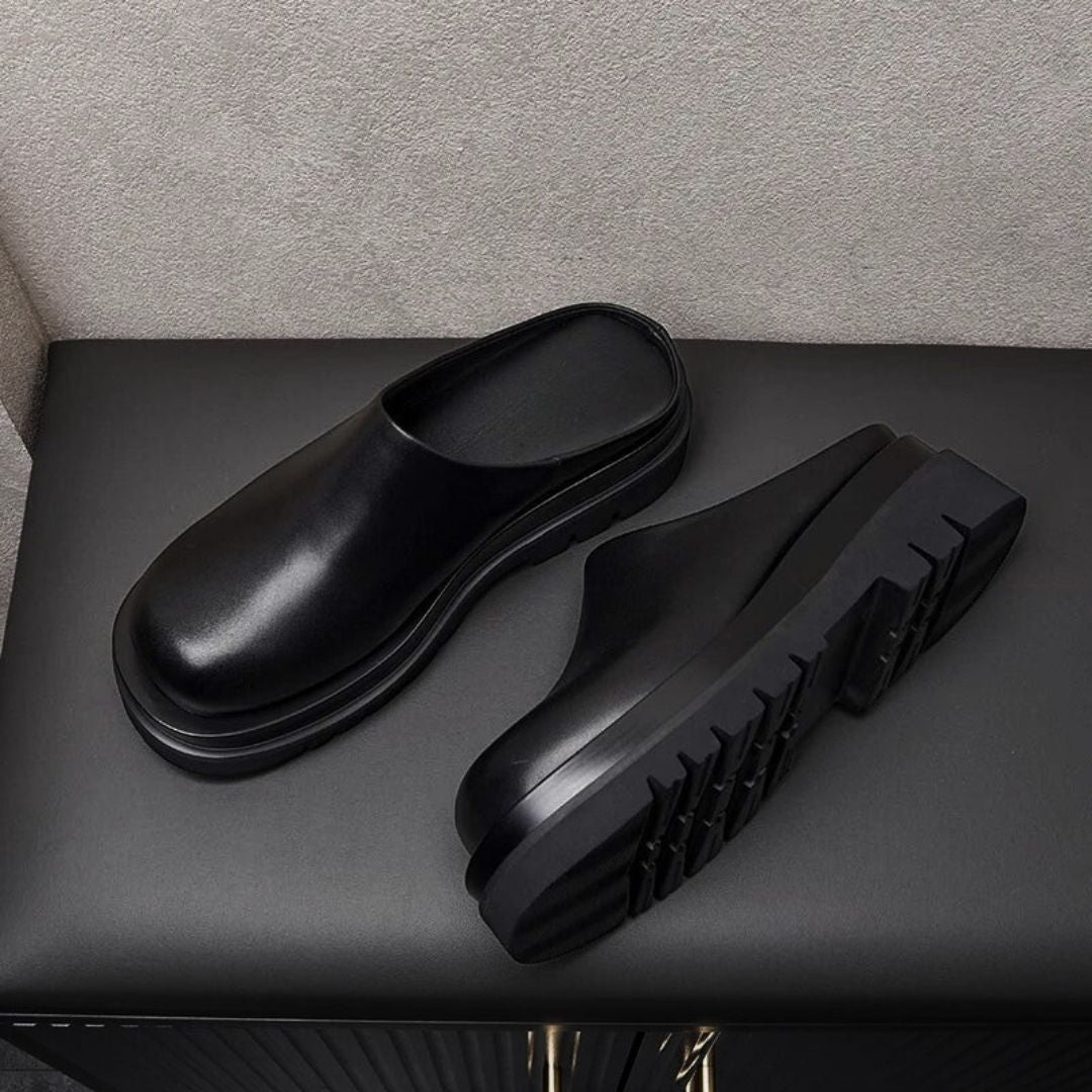 Leather Platform Mules