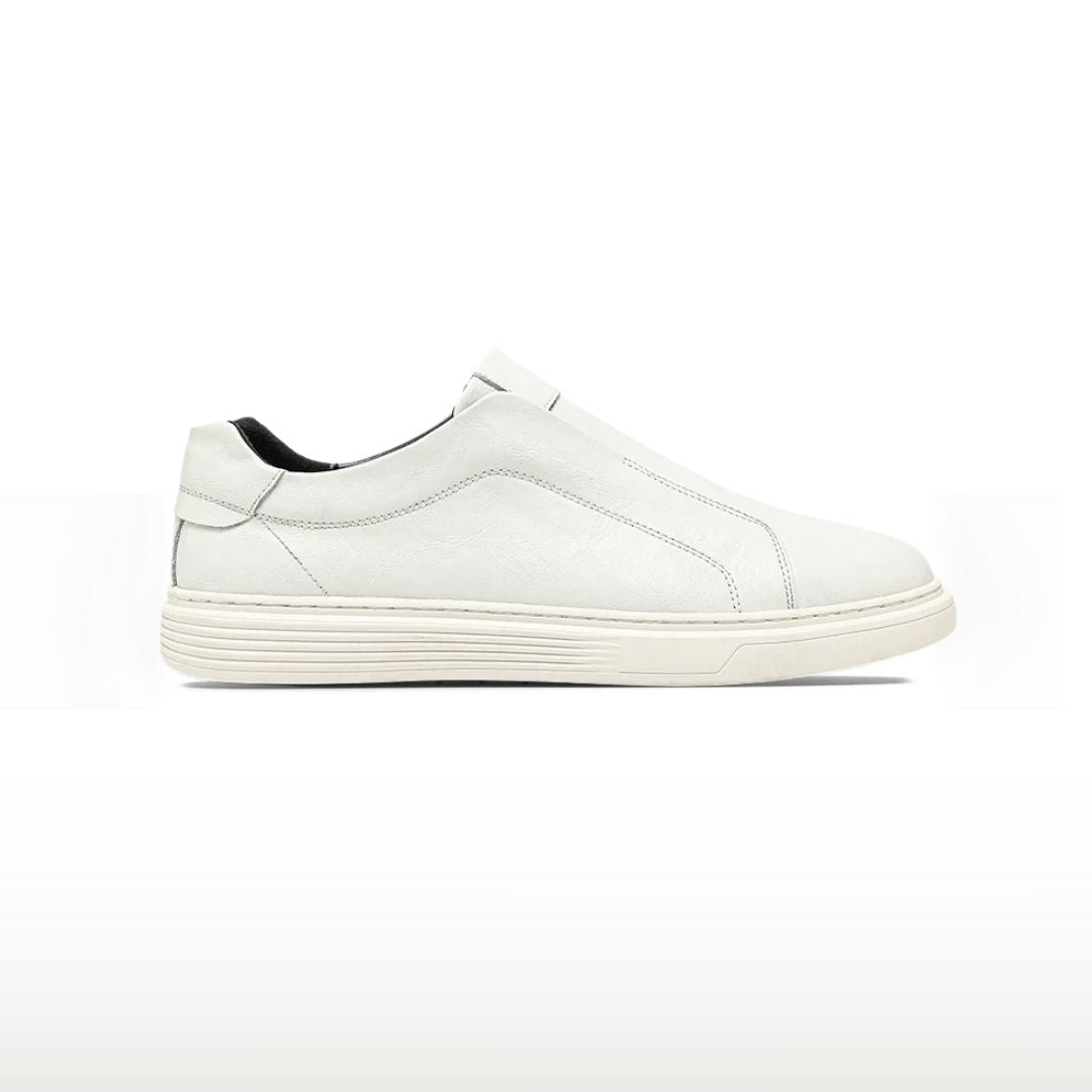 Leather Low Top Slip-On Sneakers