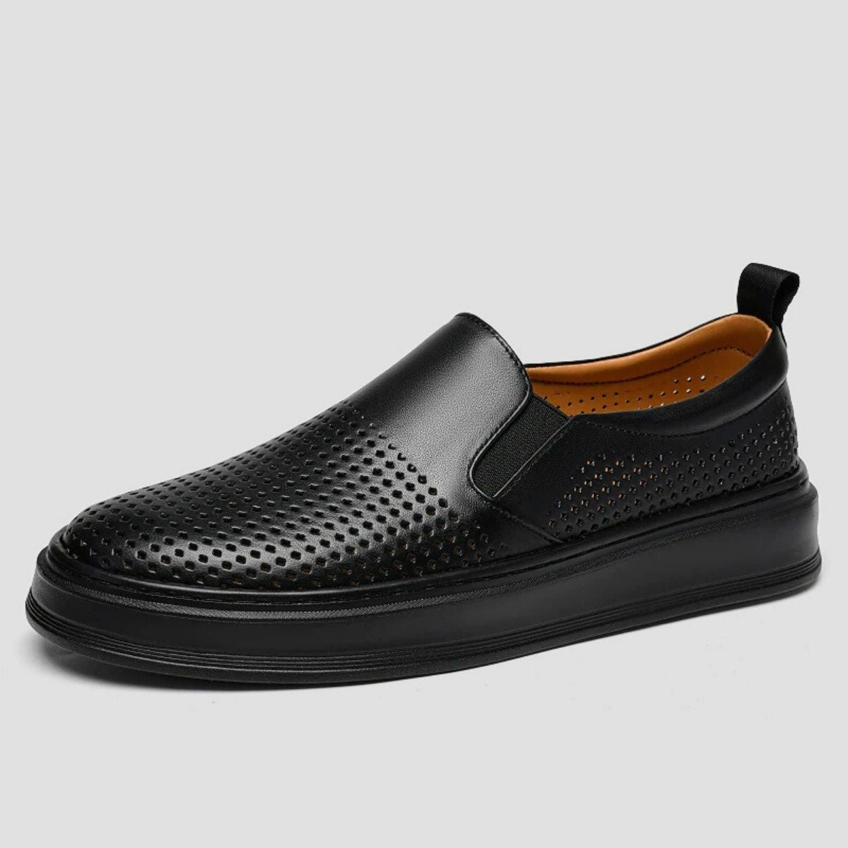 Perforated Leather Slip-On Sneakers