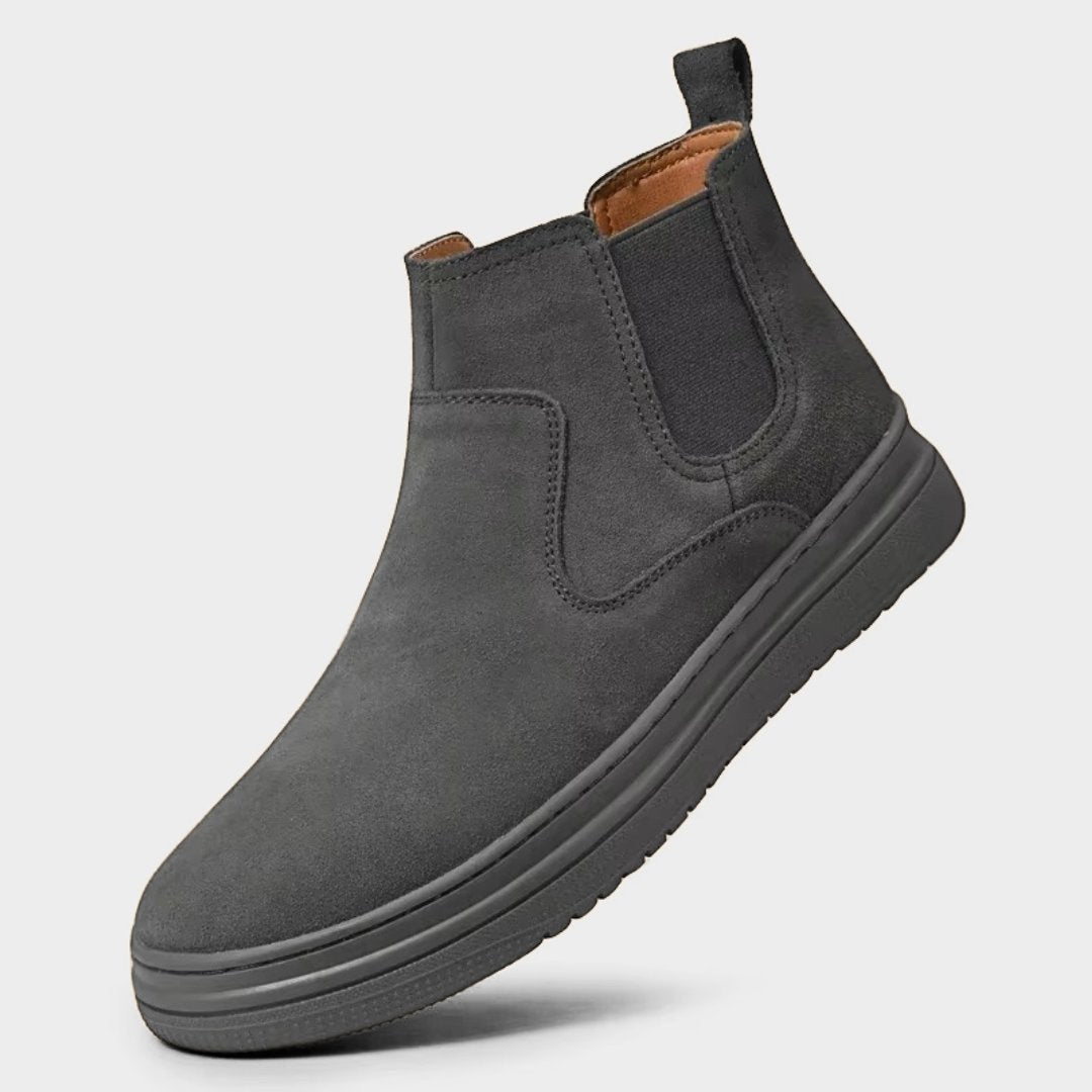 Suede Smart-Casual Leather Slip-On Chelsea Winter Boots