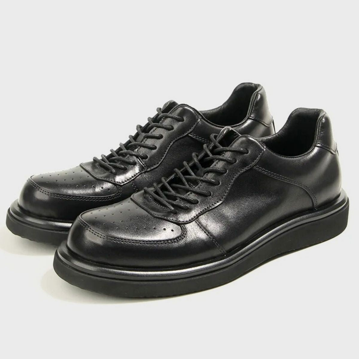 Leather Derby Sneakers with Chunky Sole