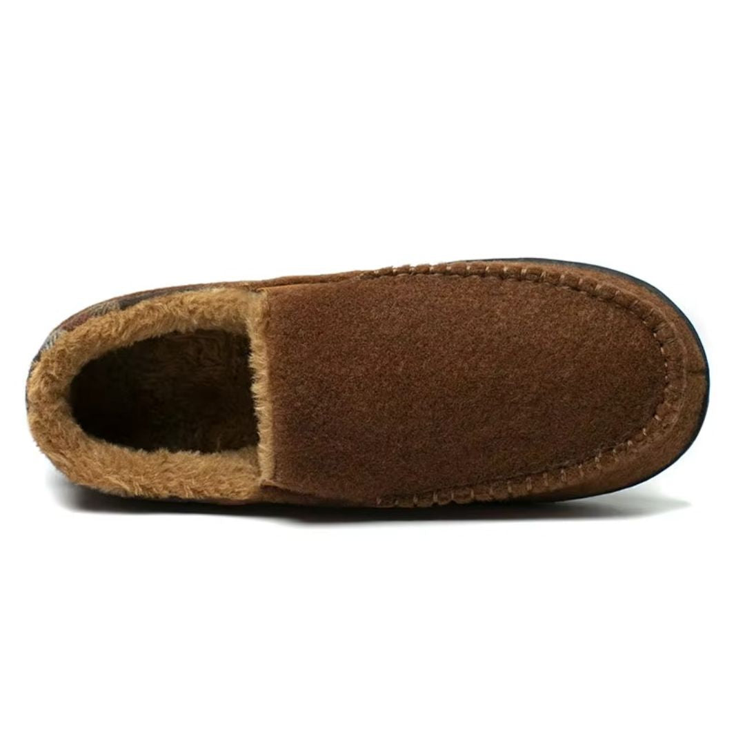 Faux Shearling-Lined Moccasin Slippers