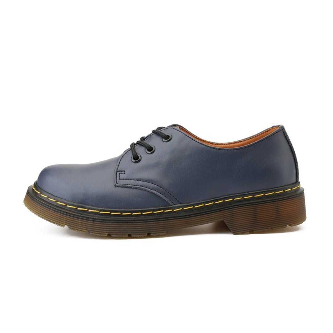 Chunky Casual Derby Shoes with Yellow Stitching