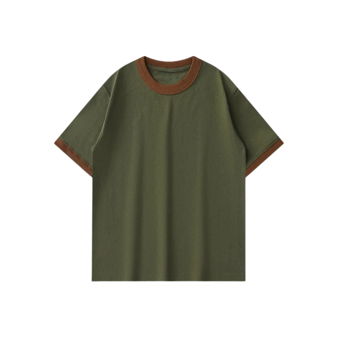 Vintage Contrast Trim Crewneck T-Shirt