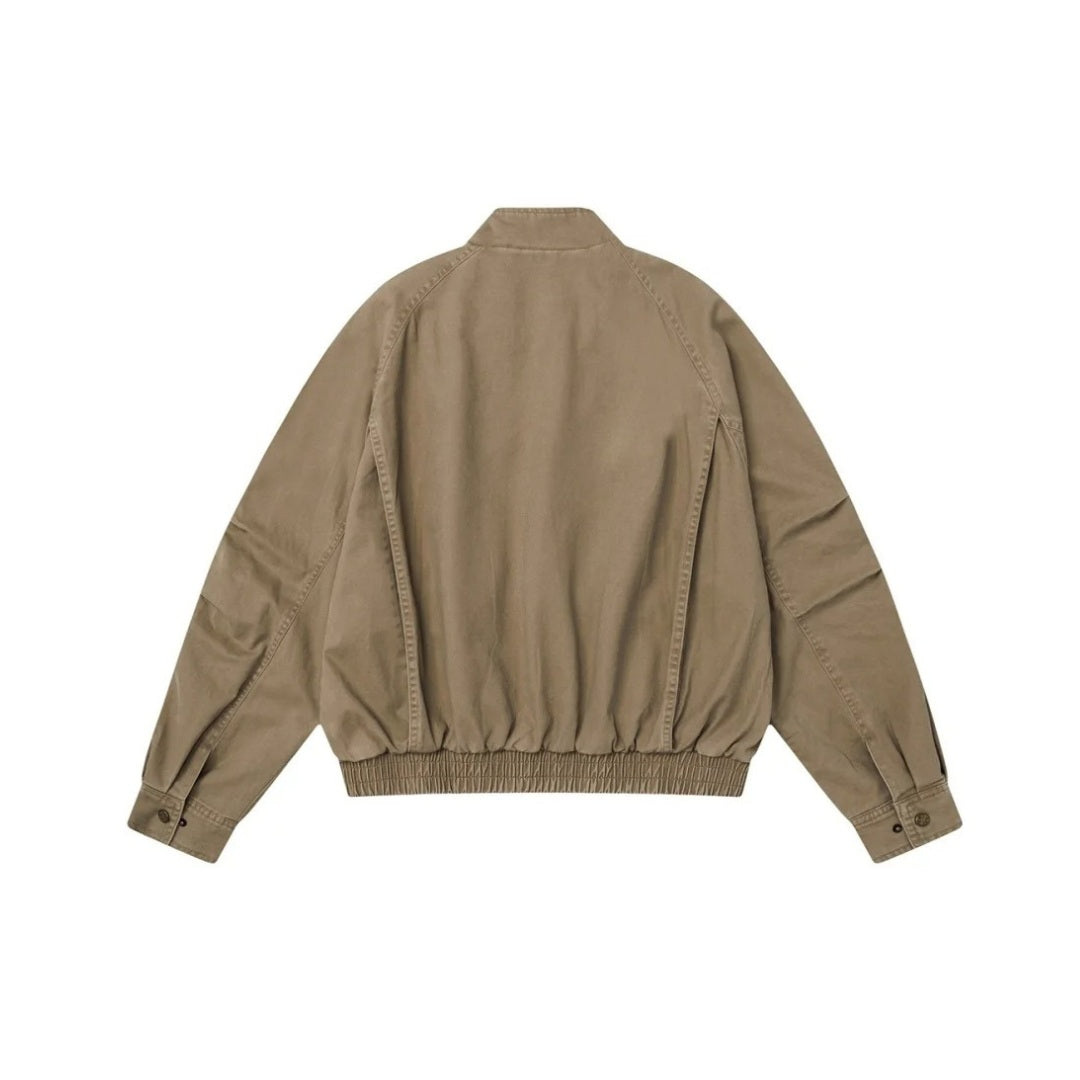 Multi Pocket Workwear Jacket with Stand Collar