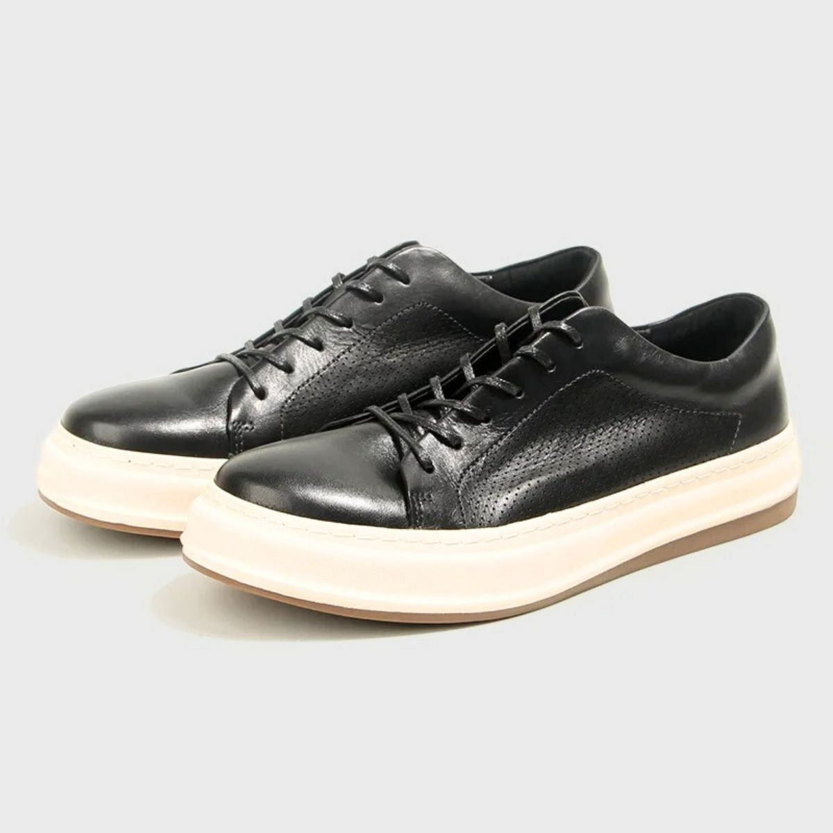 Lifted Sole Leather Sneakers