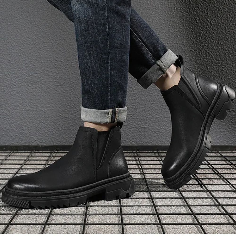 Black Chunky Chelsea Boots