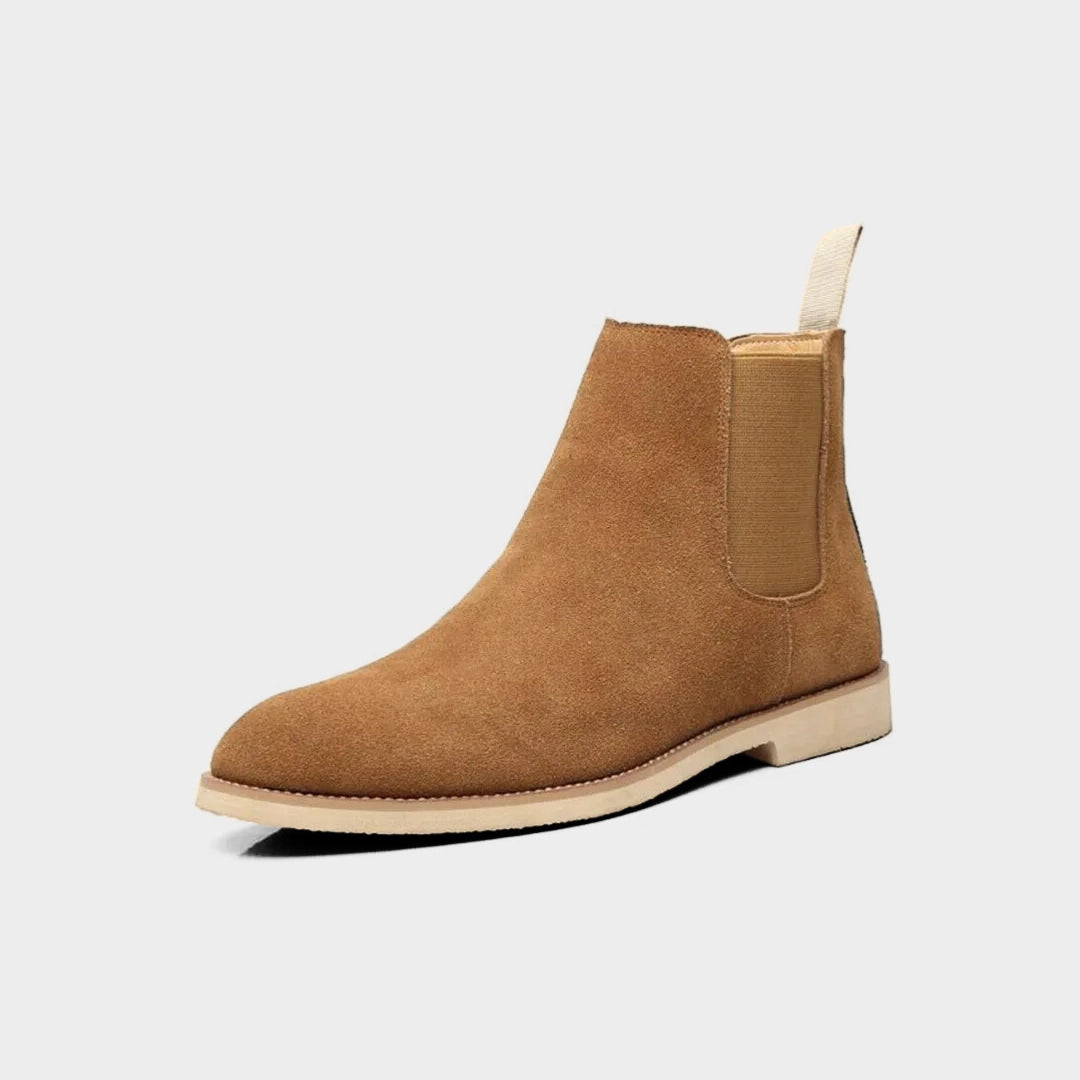 Classic Soft Suede Leather Round Toe Chelsea boots