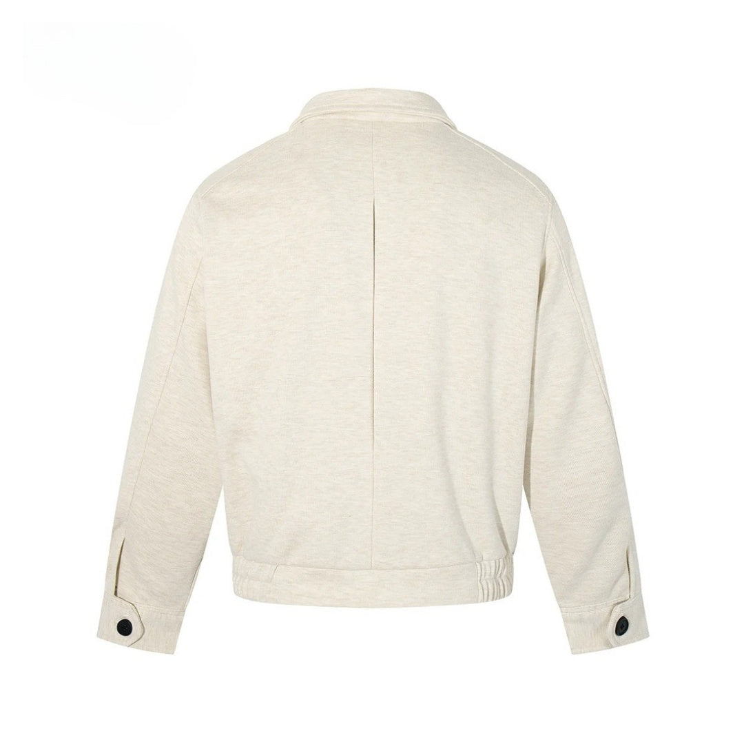 Minimalist Sport Jacket with Hidden Zip-Up and Relaxed Fit