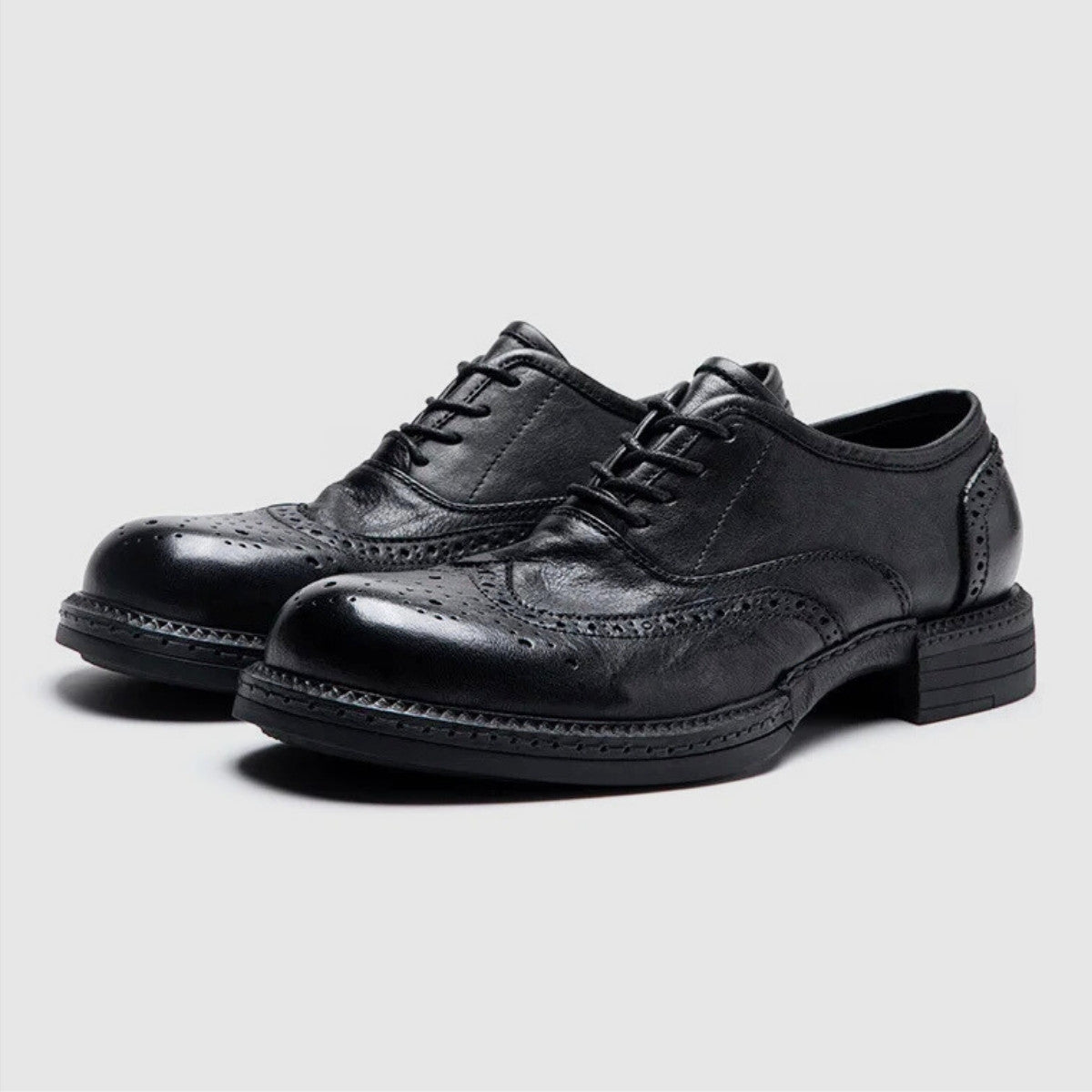 Brogue Derby Shoes with Thick Sole