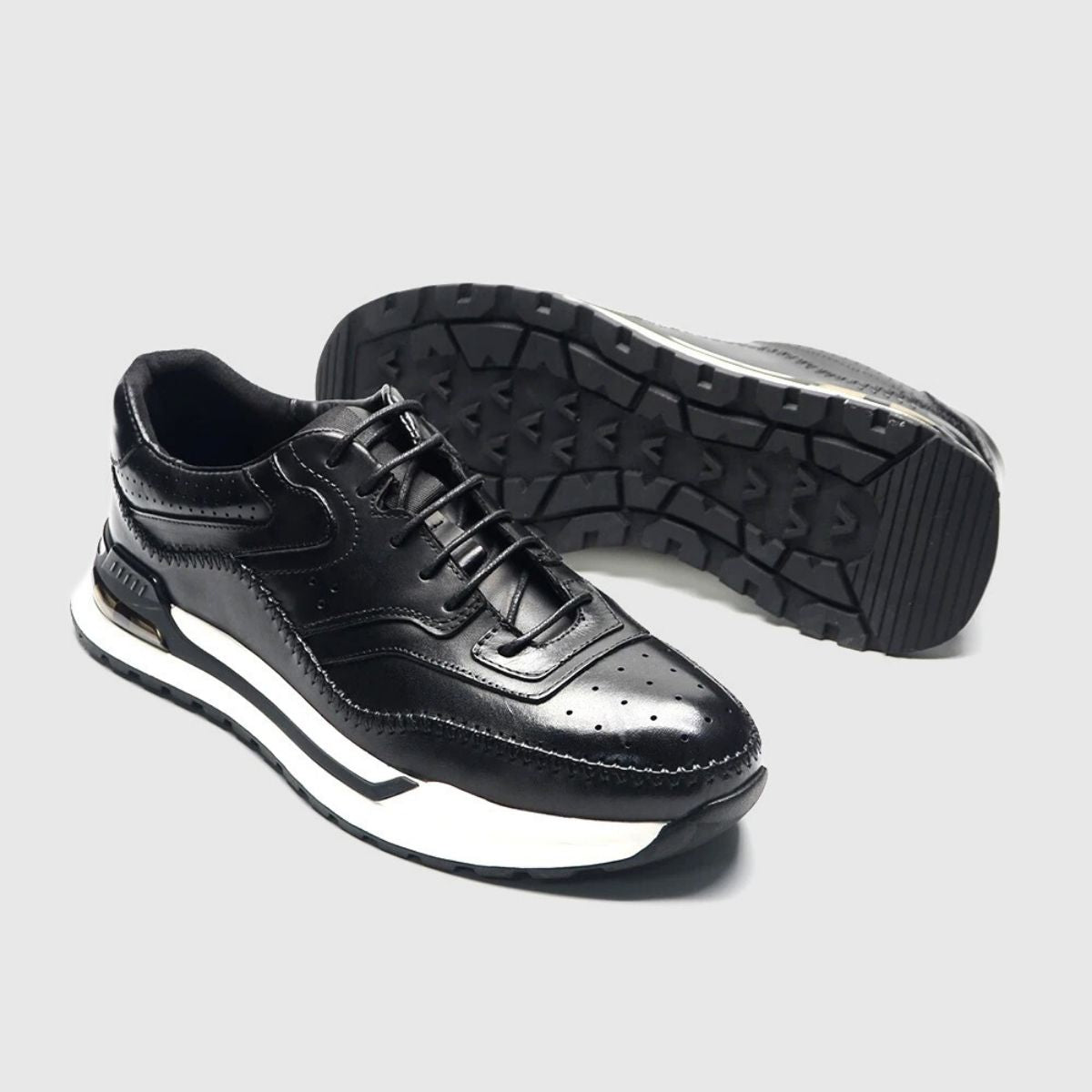 Stitch Leather Oxford Sneakers