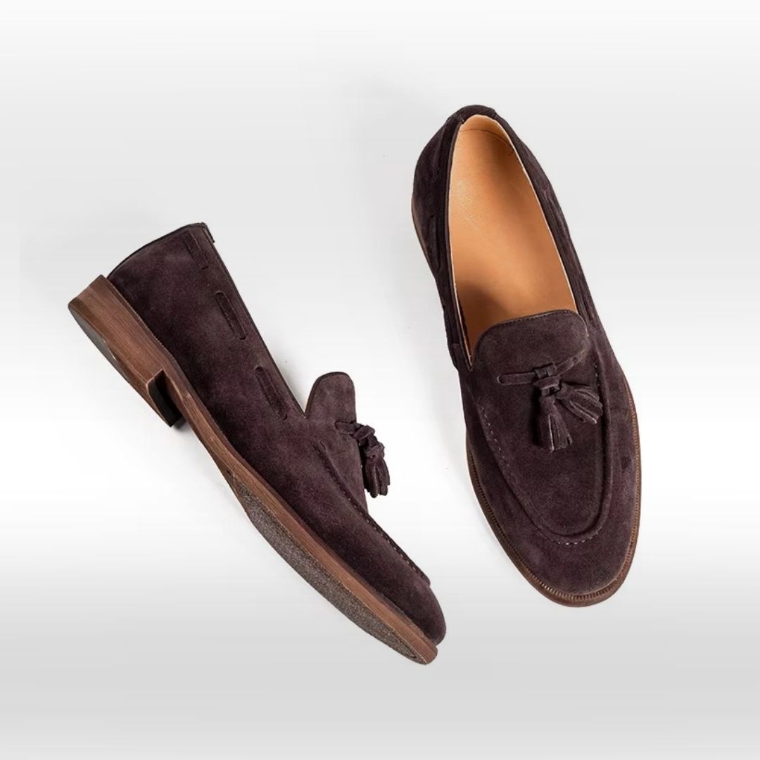 Suede Tassel Loafers with Leather Lining