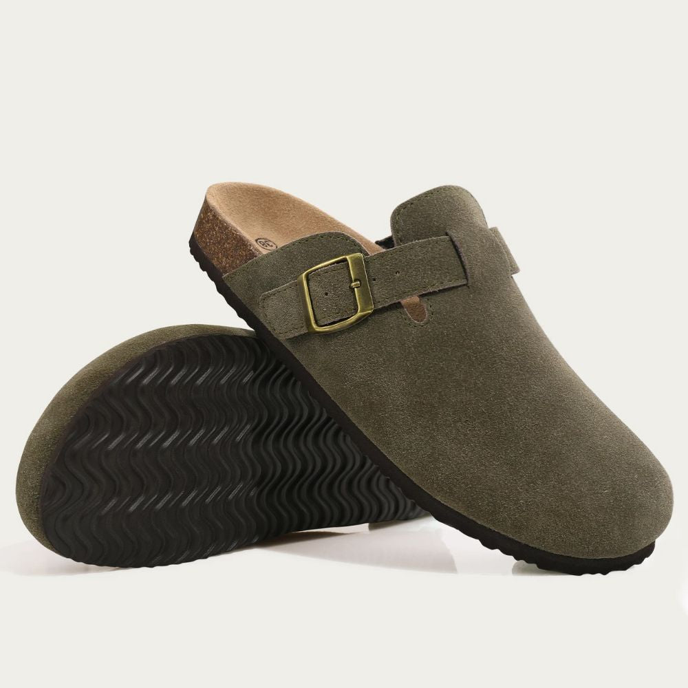 Suede Buckle Strap Sandals