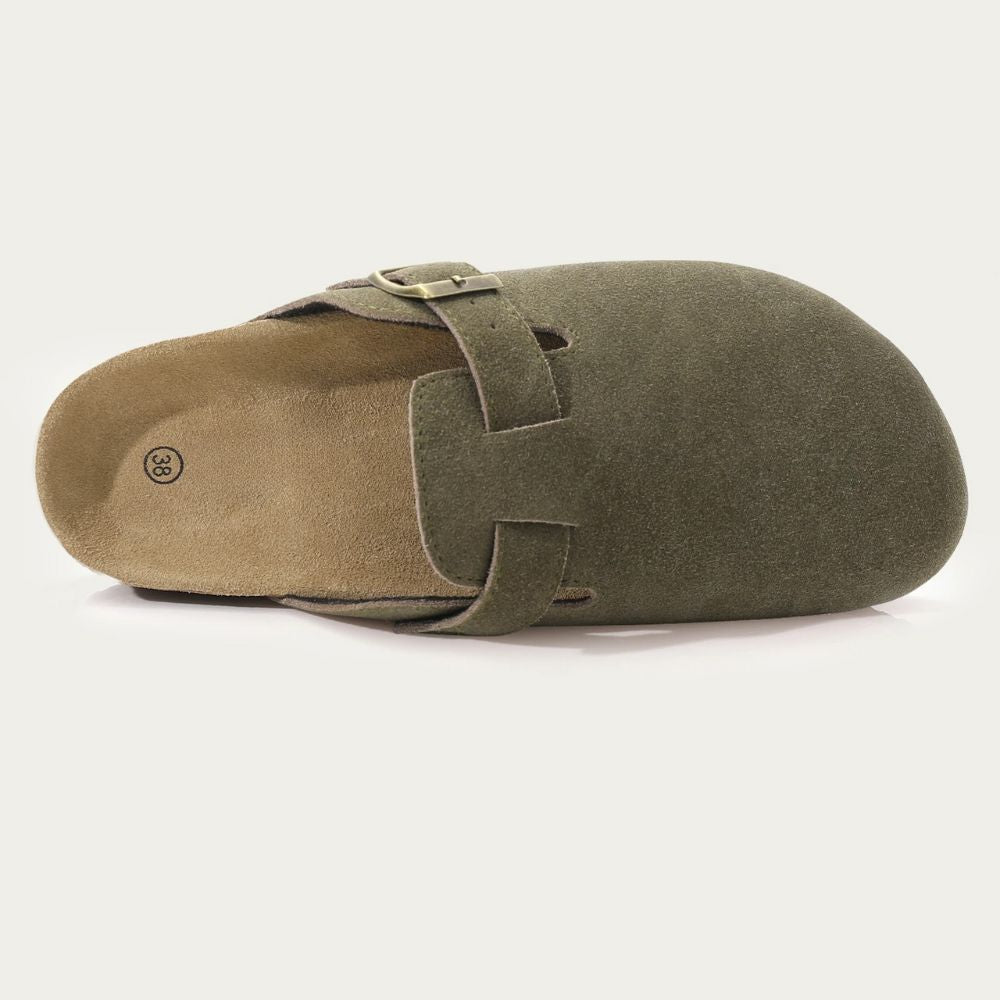 Suede Buckle Strap Sandals