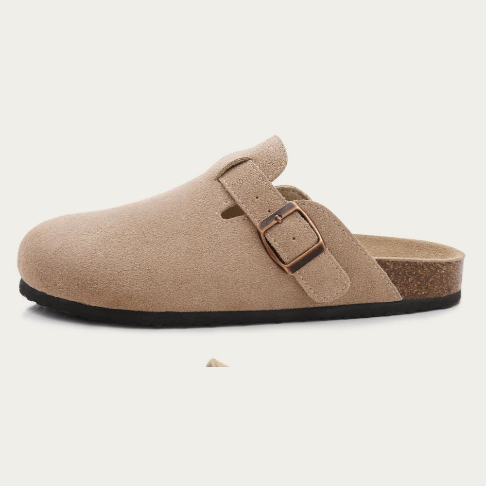 Suede Buckle Strap Sandals