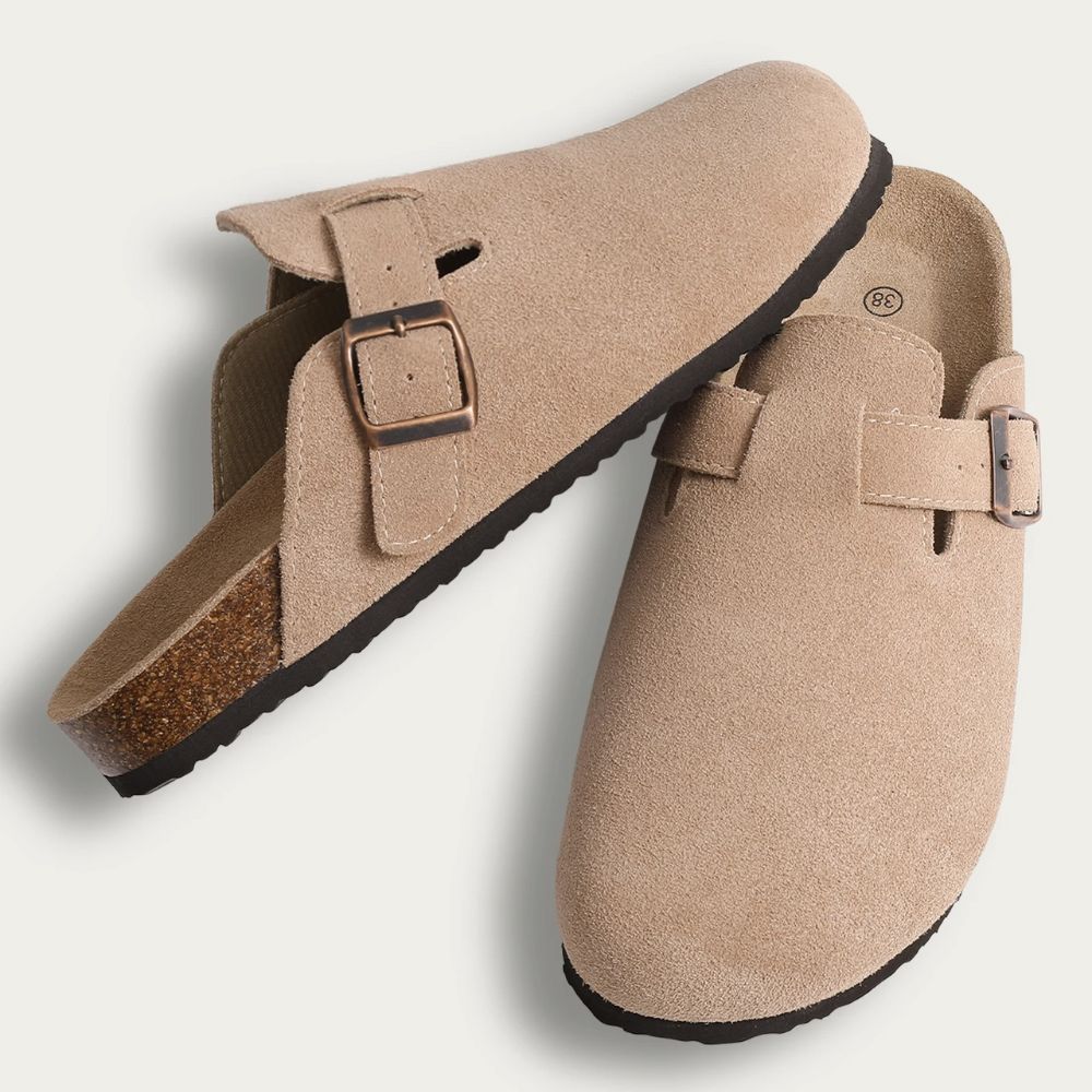 Suede Buckle Strap Sandals