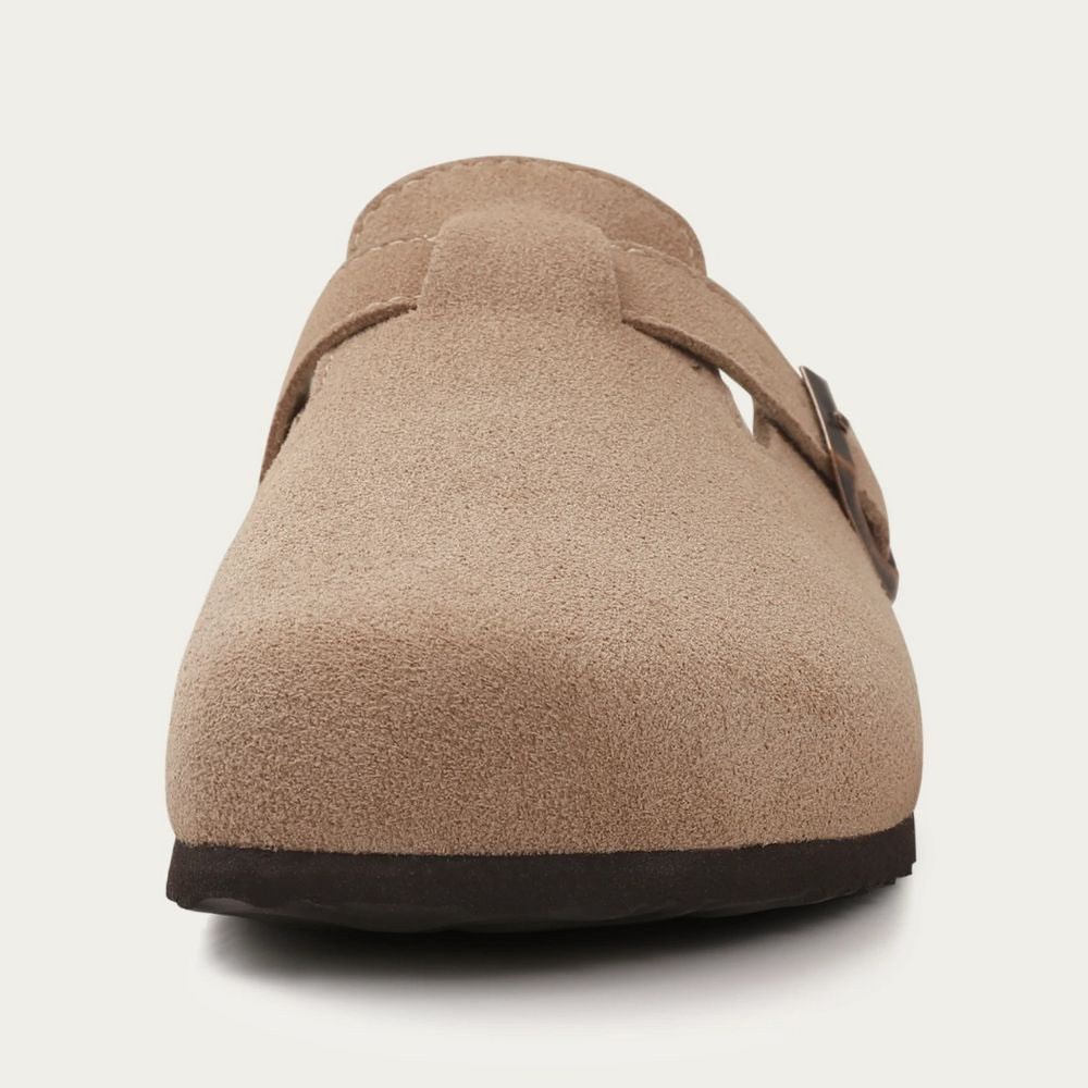 Suede Buckle Strap Sandals