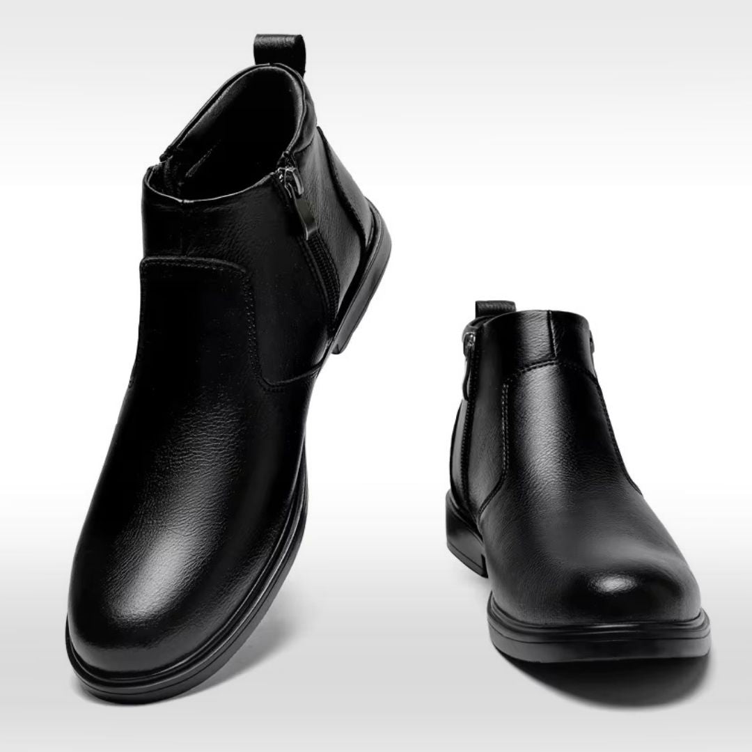Leather Zip Chelsea Ankle Boots
