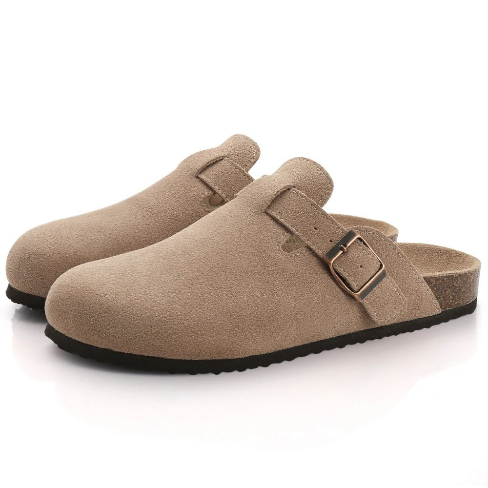 Suede Buckle Strap Sandals