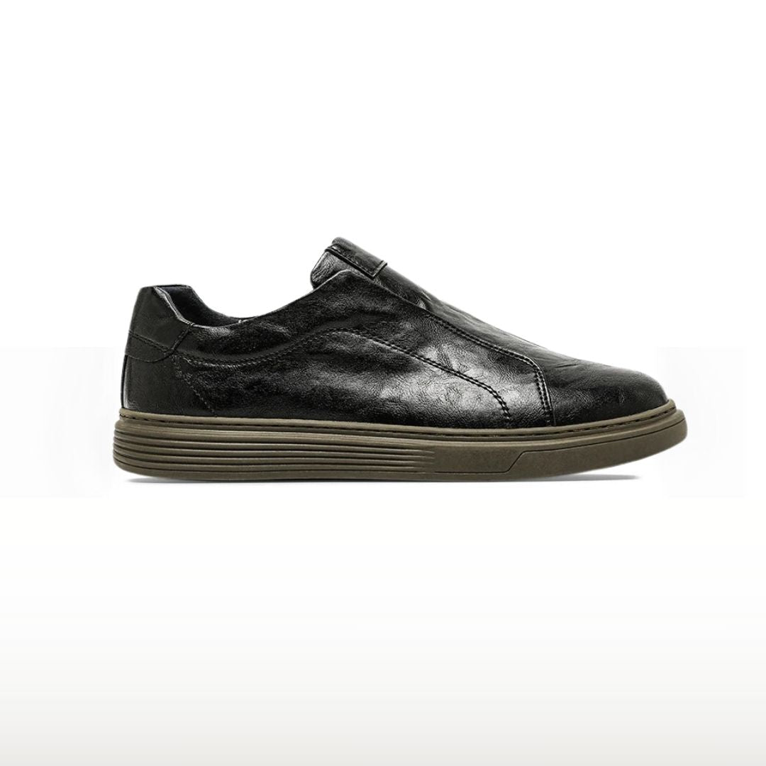 Leather Low Top Slip-On Sneakers