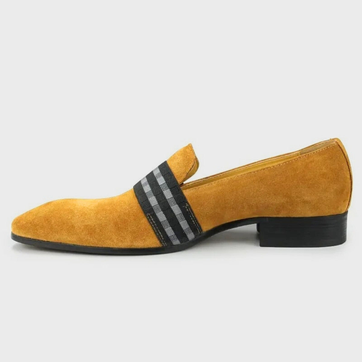 Light Brown Suede Loafers with Buckle closure