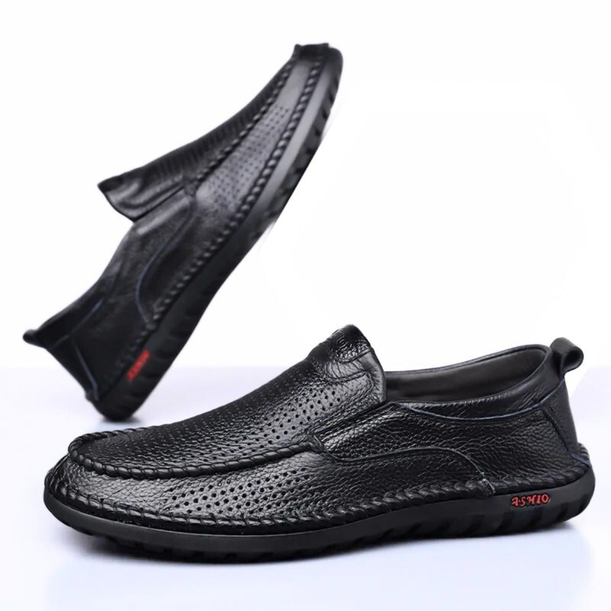 Breathable Grip Leather Loafers