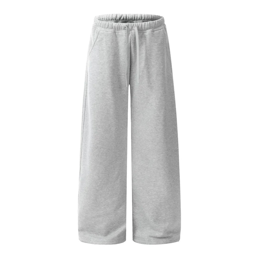 Fleece Sweatpants With Elastic Waist and Wide Legs