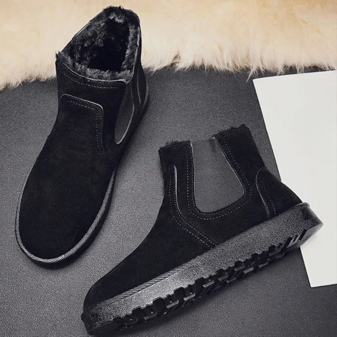 Suede Faux Fur Lined Chelsea Winter Boot