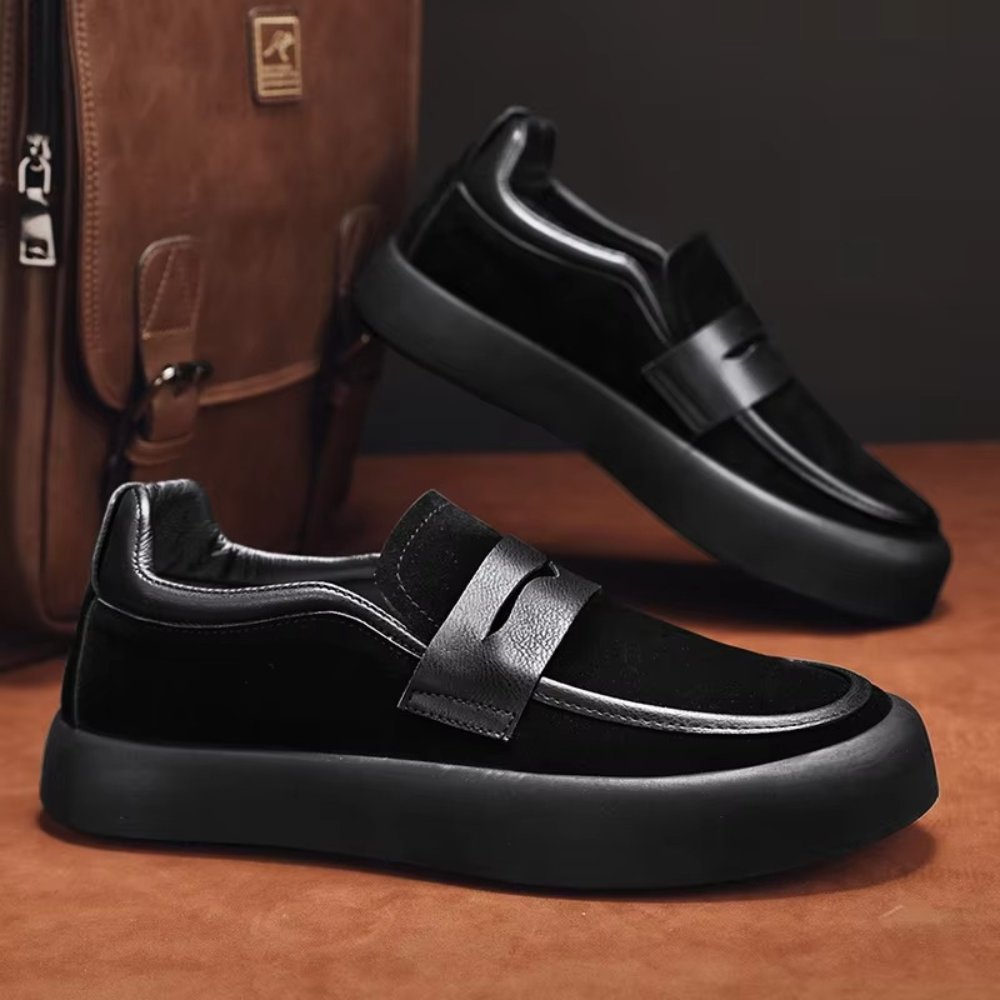 Suede Platform Penny Loafer Sneakers