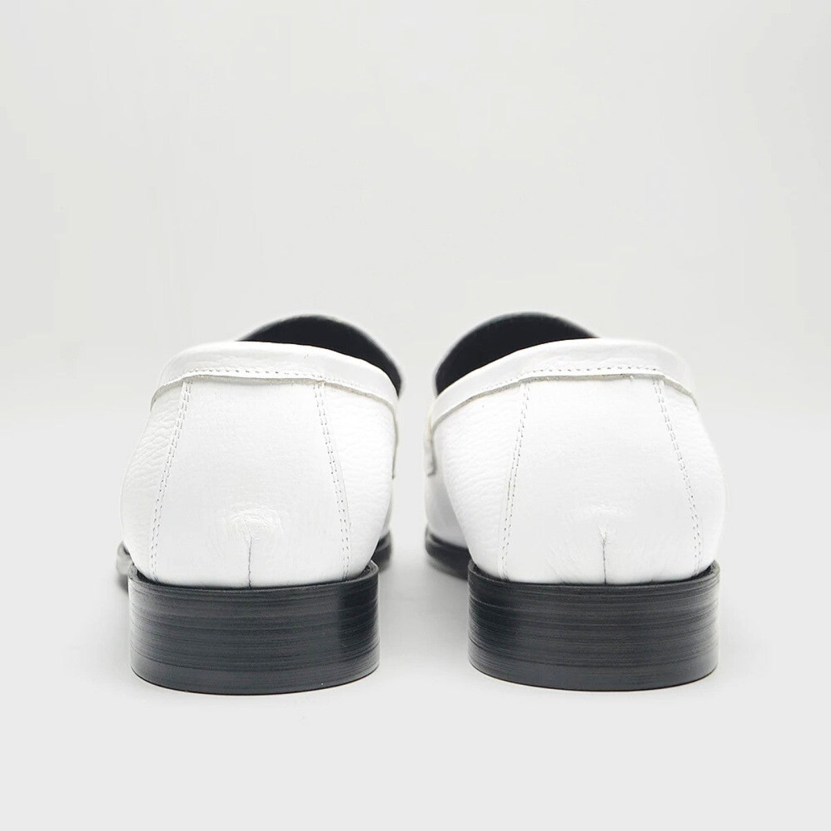 White Horsebit Formal Dress Loafers