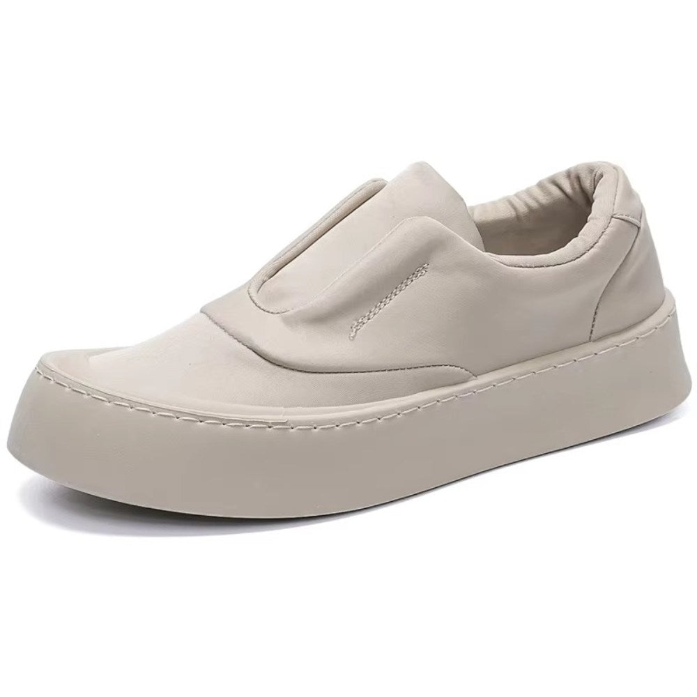 Nylon Panel Slip-On Platform Sneakers