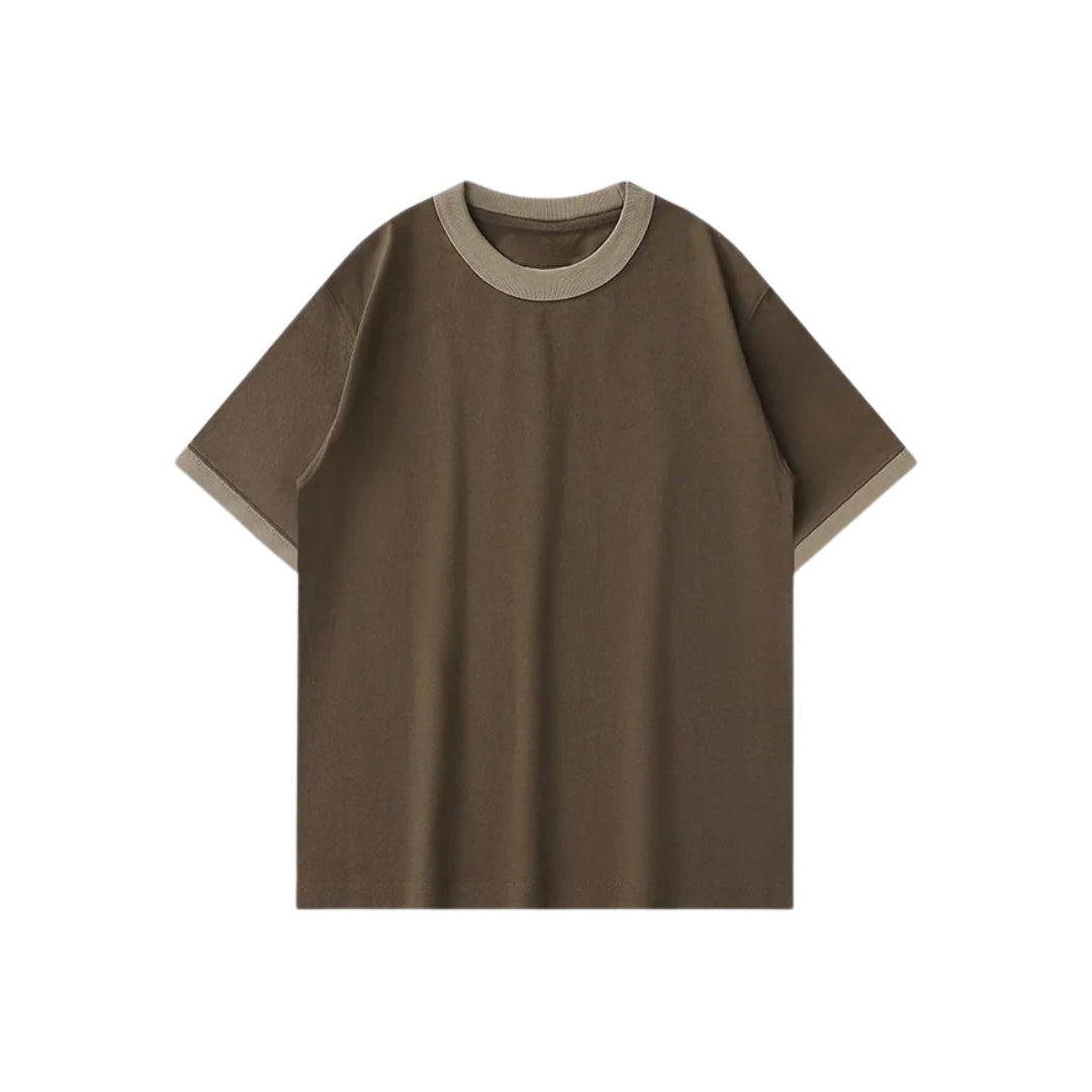Vintage Contrast Trim Crewneck T-Shirt