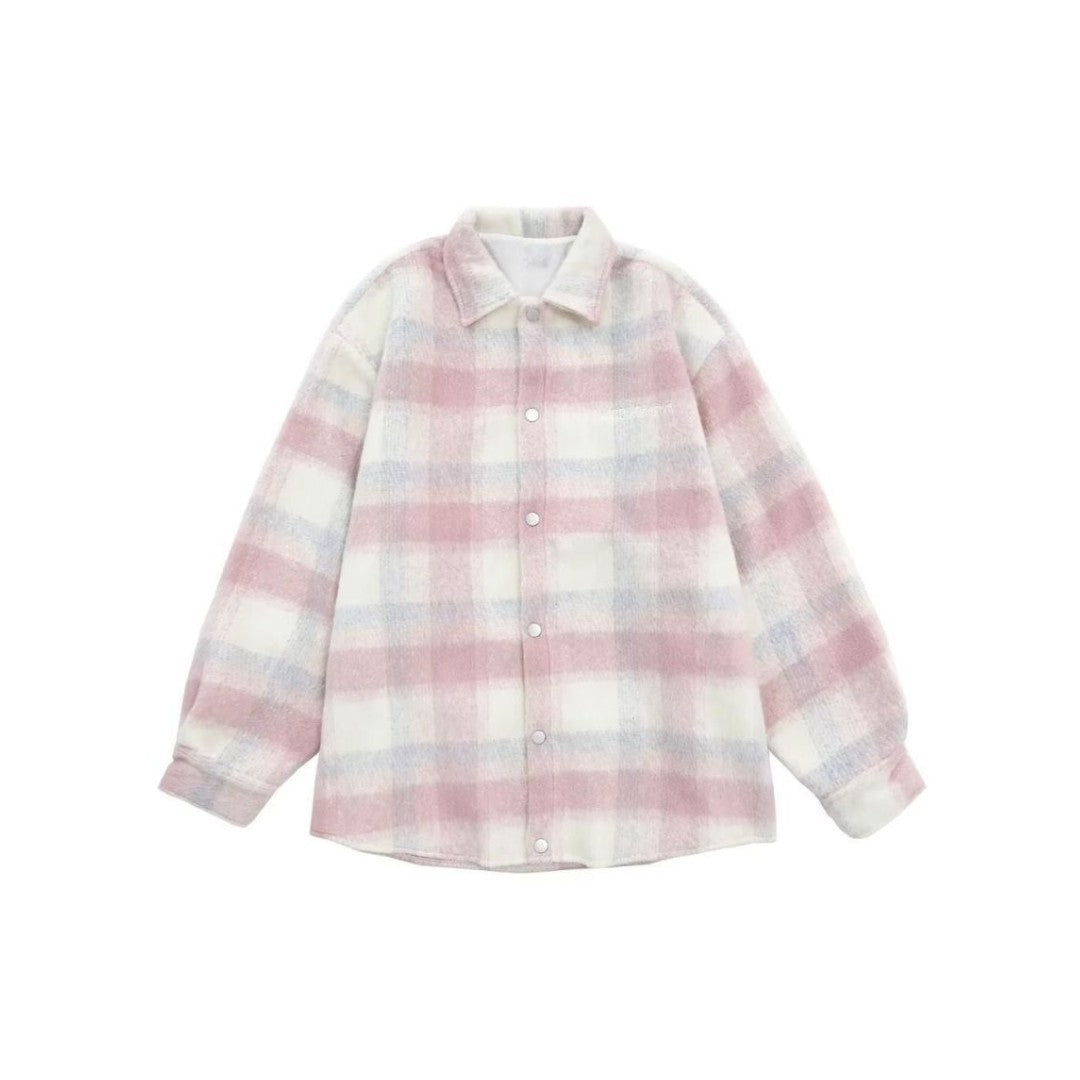 Woolen Plaid Shirt Jacket